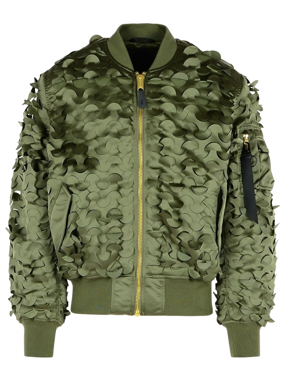 Alpha Industries ulcans Green Nylon Bomber Jacket Alpha