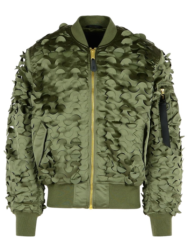 Photo: Alpha Industries ulcans Green Nylon Bomber Jacket