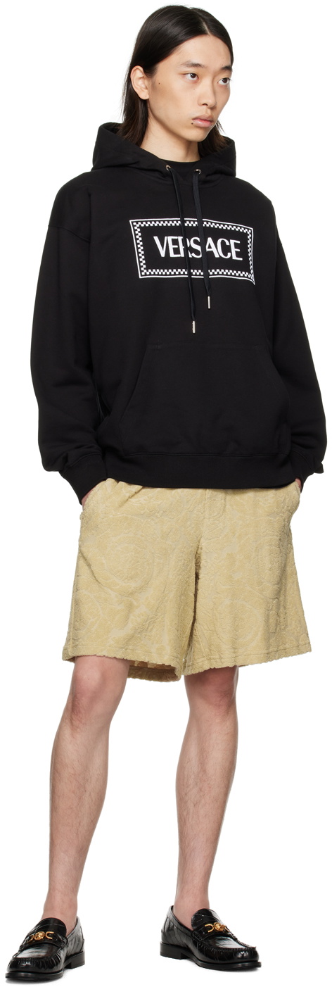 Versace Black 90s Vintage Logo Hoodie