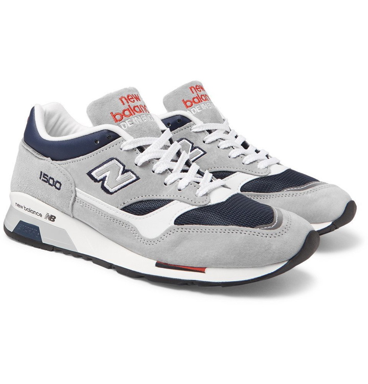 Photo: New Balance - M1500 Suede, Leather and Mesh Sneakers - Gray