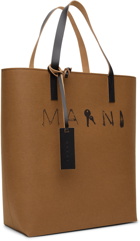 Marni Beige Cellulose Logo Tote