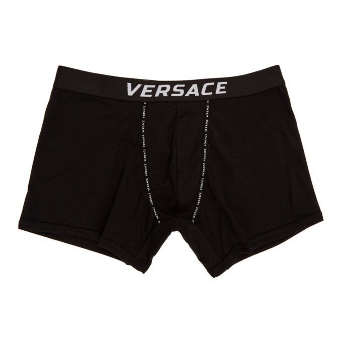Photo: Versace Underwear Black Logo Tape Boxer Briefs
