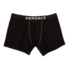 Versace Underwear Black Logo Tape Boxer Briefs