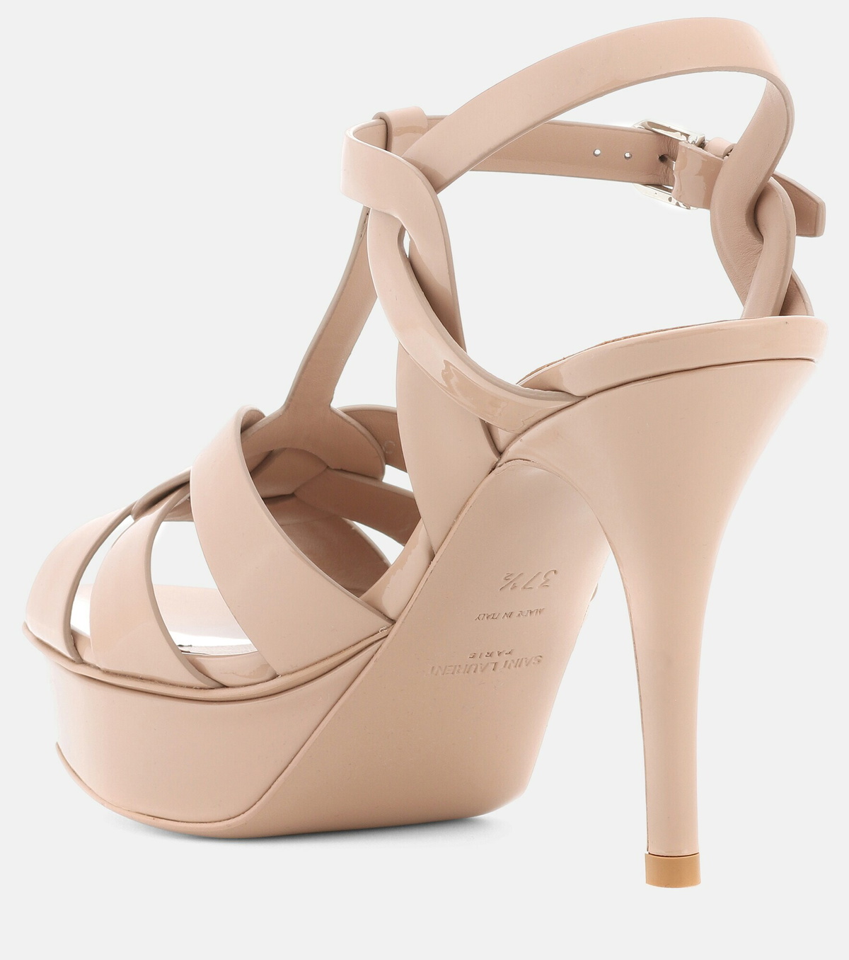 Saint Laurent - Tribute 105 patent leather platform sandals