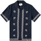 Wax London Men's Didcot Vacation Shirt in Navy Poplin