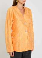 Sister Jane Sol Floral-jacquard Cloqué Blazer Yellow