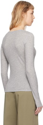 House of Dagmar Gray Round Neck Long Sleeve T-Shirt