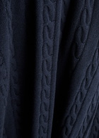 Aurélien Dolcevita Cable-knit Wool-blend Jumper Navy