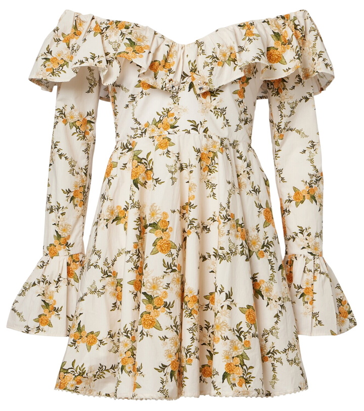 Photo: Agua by Agua Bendita Verso off-shoulder floral cotton minidress