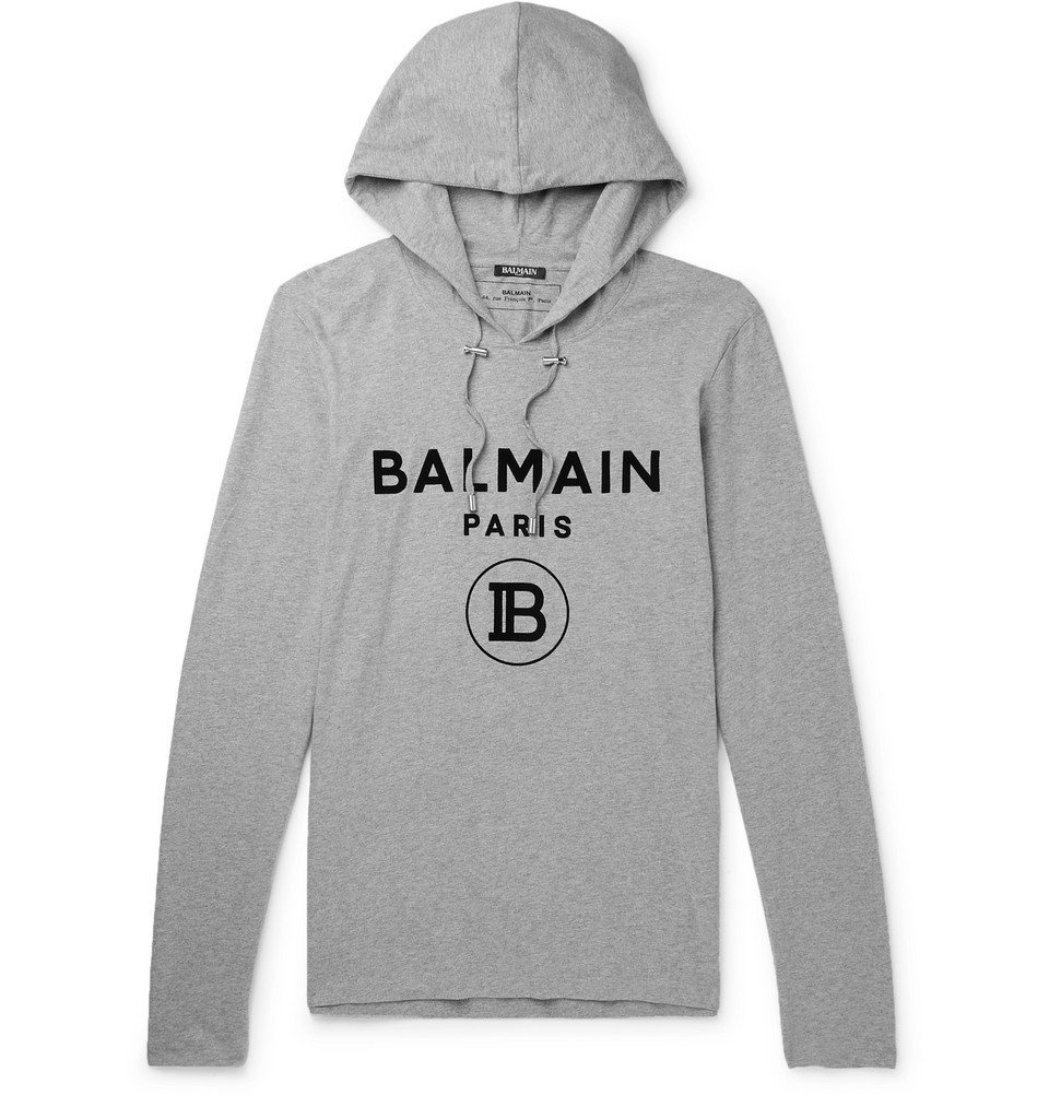 Retro monogram logo cotton hoodie - Balmain - Men