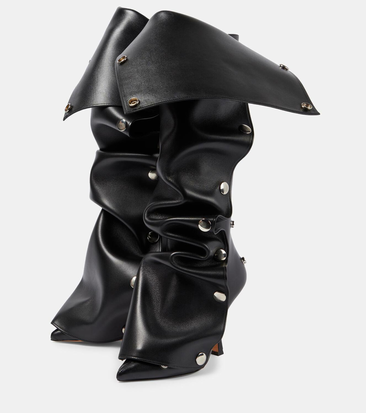 Y/Project Appliqué leather knee-high boots