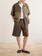 Kardo - Rohit Bandhani Convertible-Collar Patchwork Embroidered Cotton Shirt - Brown