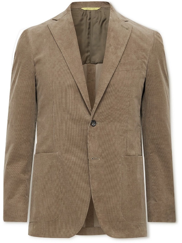 Photo: Canali - Kei Slim-Fit Stretch-Cotton Corduroy Suit Jacket - Neutrals