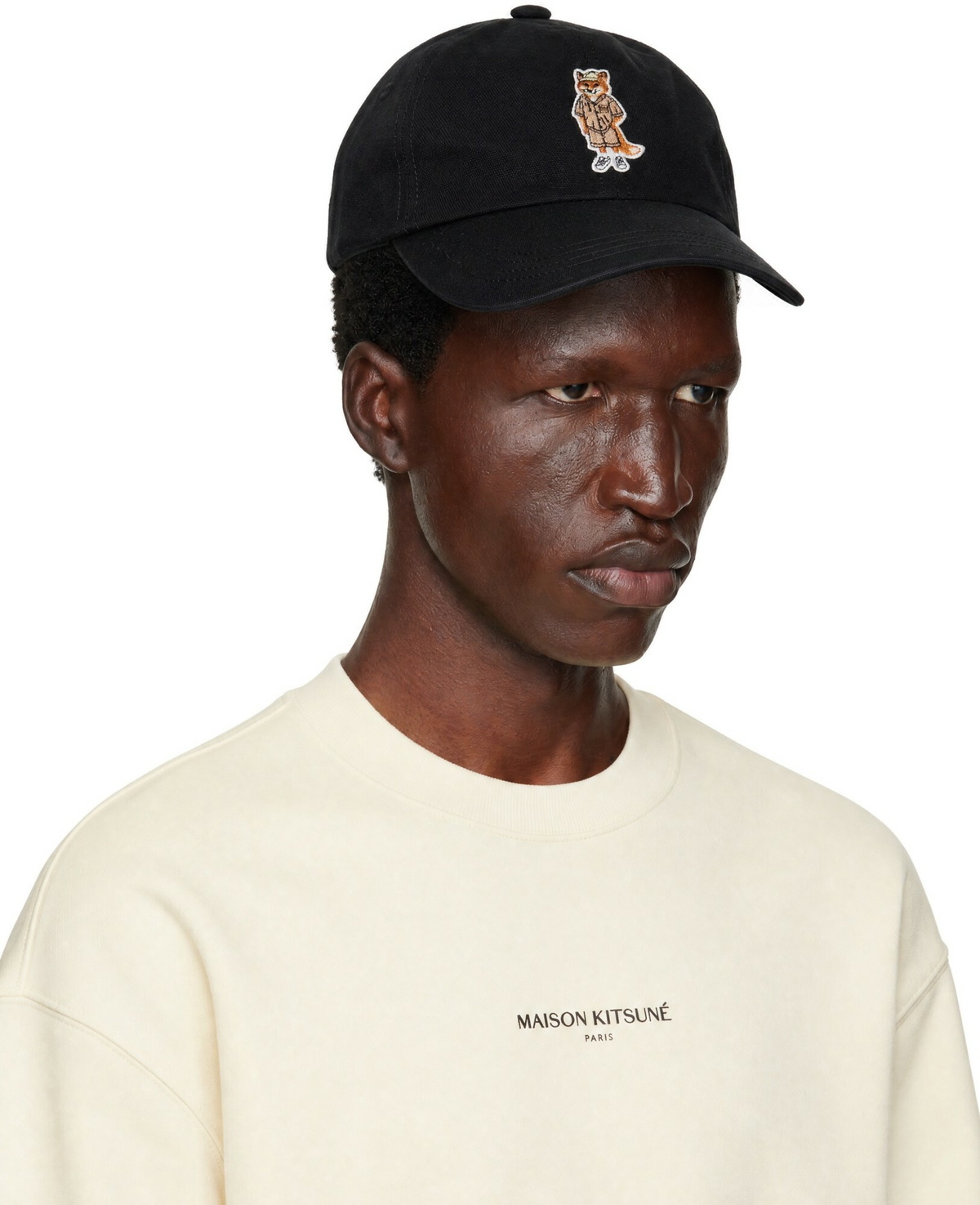 Maison Kitsuné Black Dressed Fox Cap