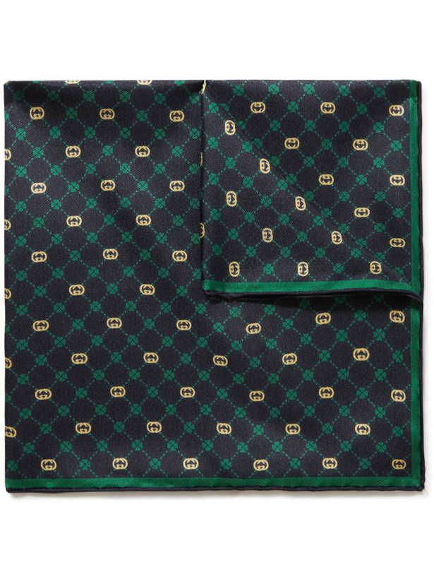 Photo: GUCCI - Printed Silk-Twill Pocket Square