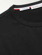 Moncler - Slim-Fit Logo-Appliquéd Contrast-Tipped Cotton-Blend Jersey T-Shirt - Black