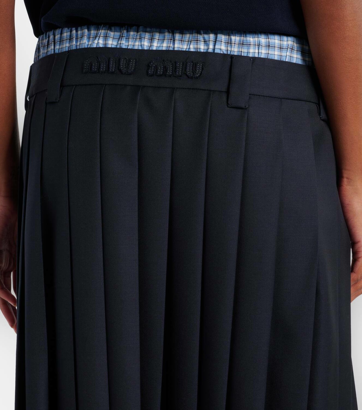 Miu Miu Pleated wool midi skirt
