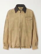 ssstein - Leather-Trimmed Cotton-Corduroy Jacket - Brown
