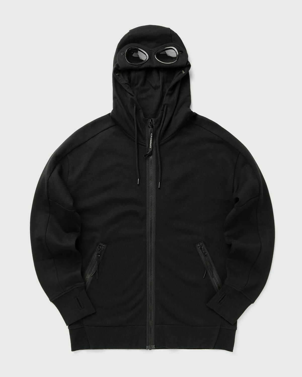 C.P. Company SWEATSHIRTS - HOODED OPEN Black Mens Hoodies/Zipper