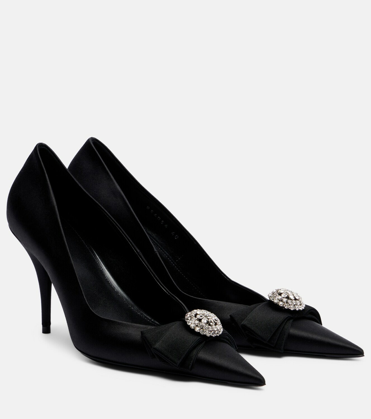 Balenciaga Avenue Palazzo 90 embellished satin pumps Balenciaga