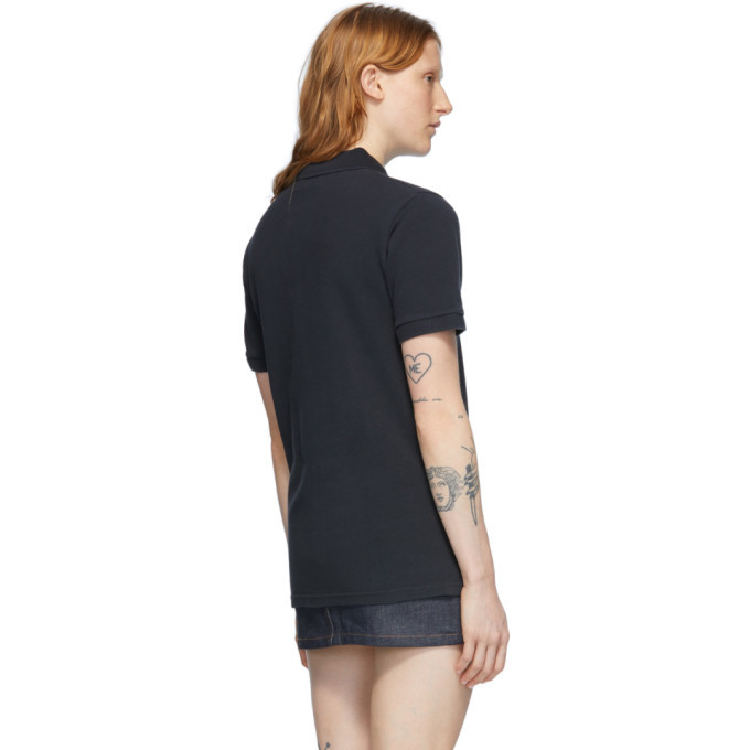Maison Kitsune Black Double Fox Head Polo Maison Kitsune