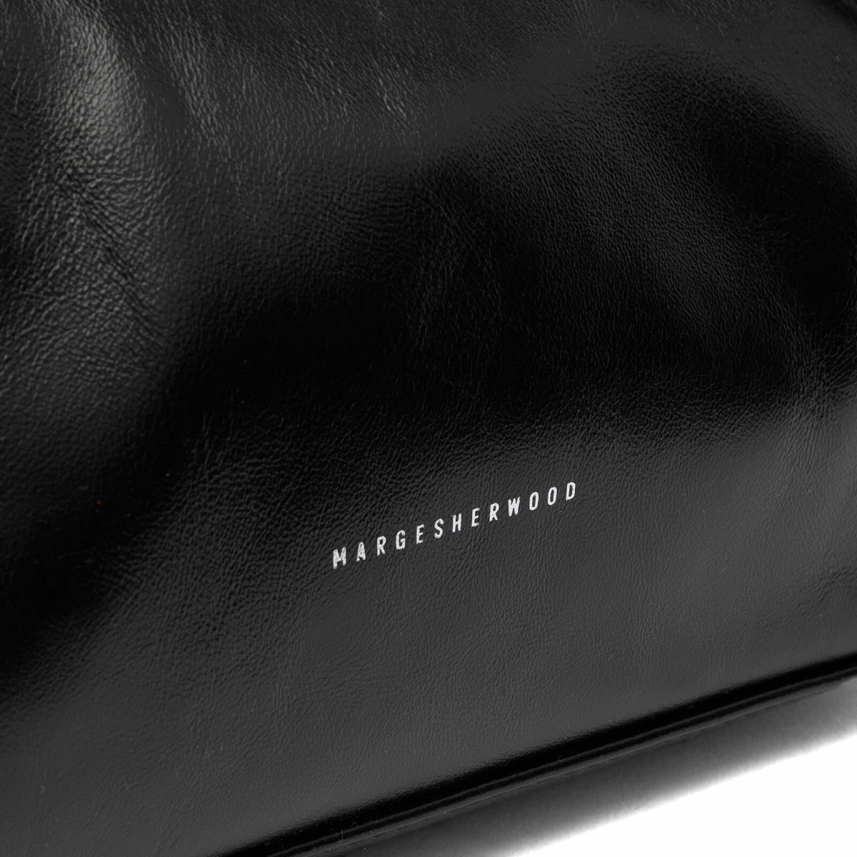 MARGE SHERWOOD Women's Hobo Shoulder Bag in Black Glossy Plain 