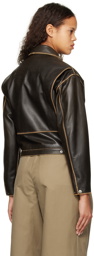 OPEN YY Brown Faded Leather Jacket