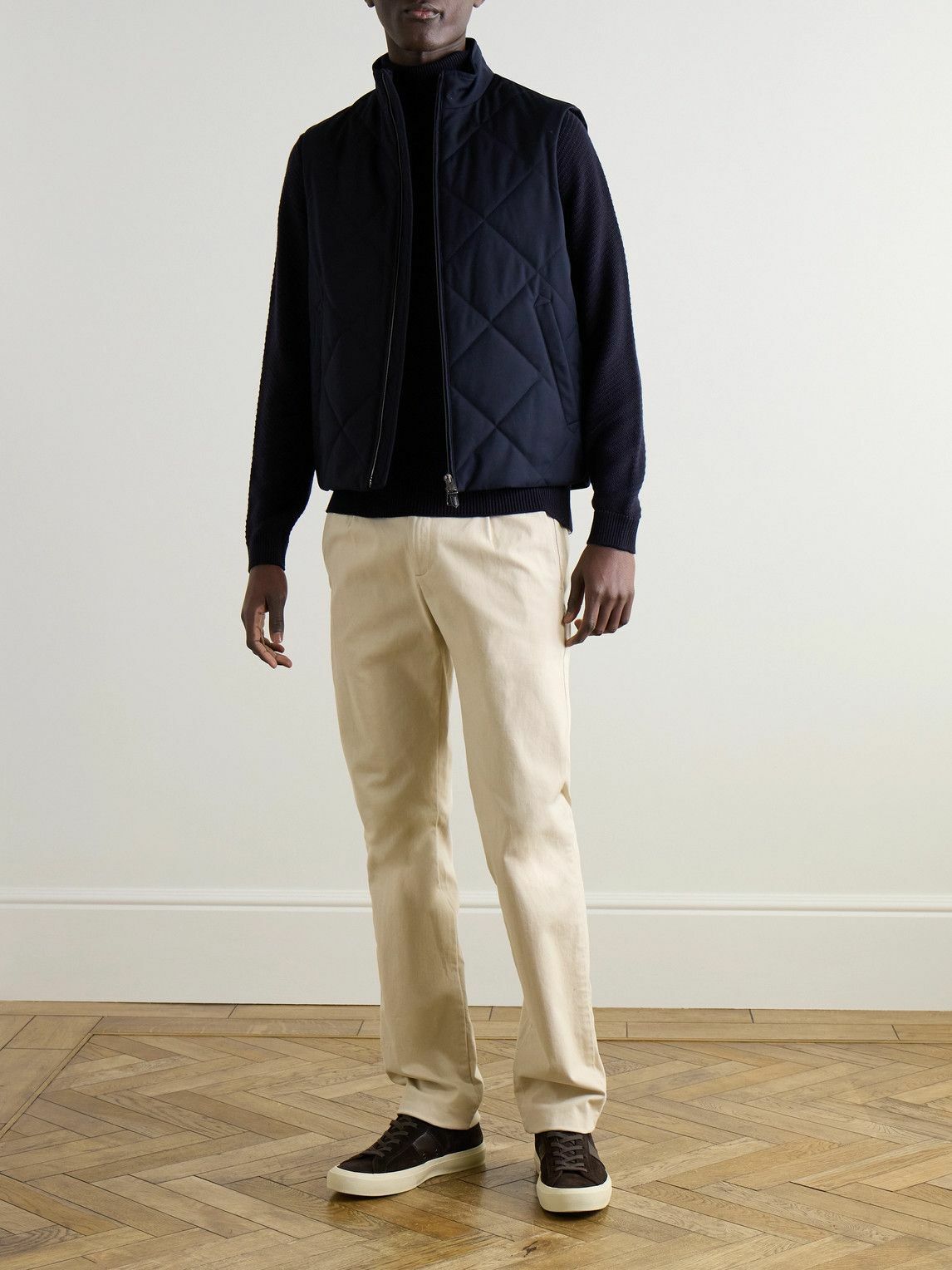 Canali - Quilted Shell Gilet - Blue