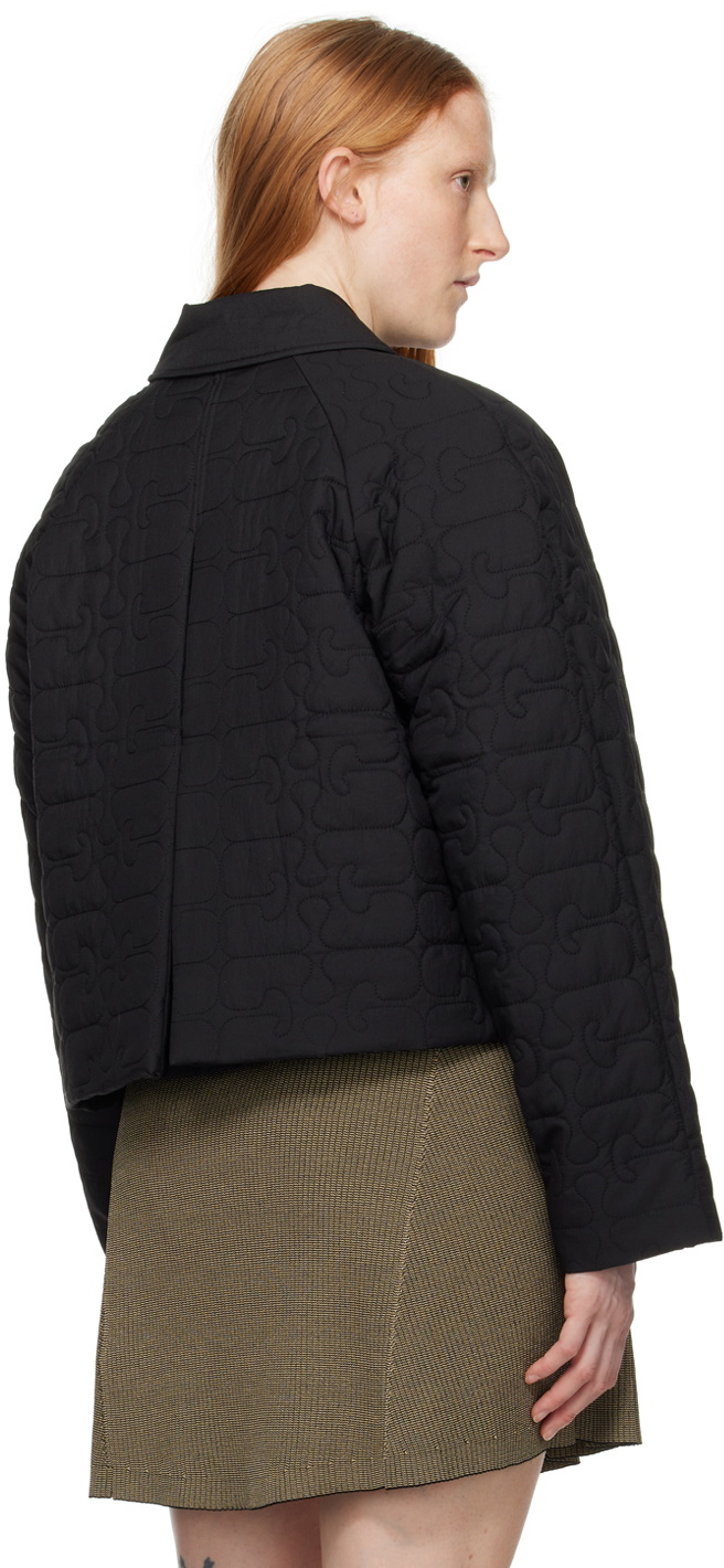 GANNI Black Quilt Jacket GANNI