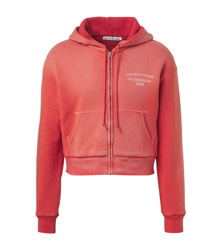 Photo: Acne Studios Logo cotton jersey zip-up hoodie