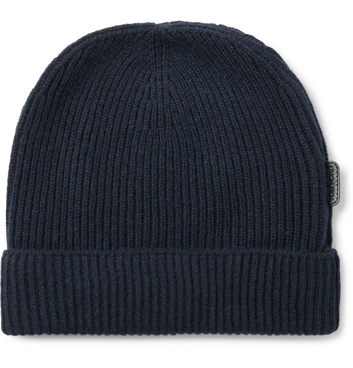Photo: TOM FORD - Ribbed Cashmere Beanie - Blue
