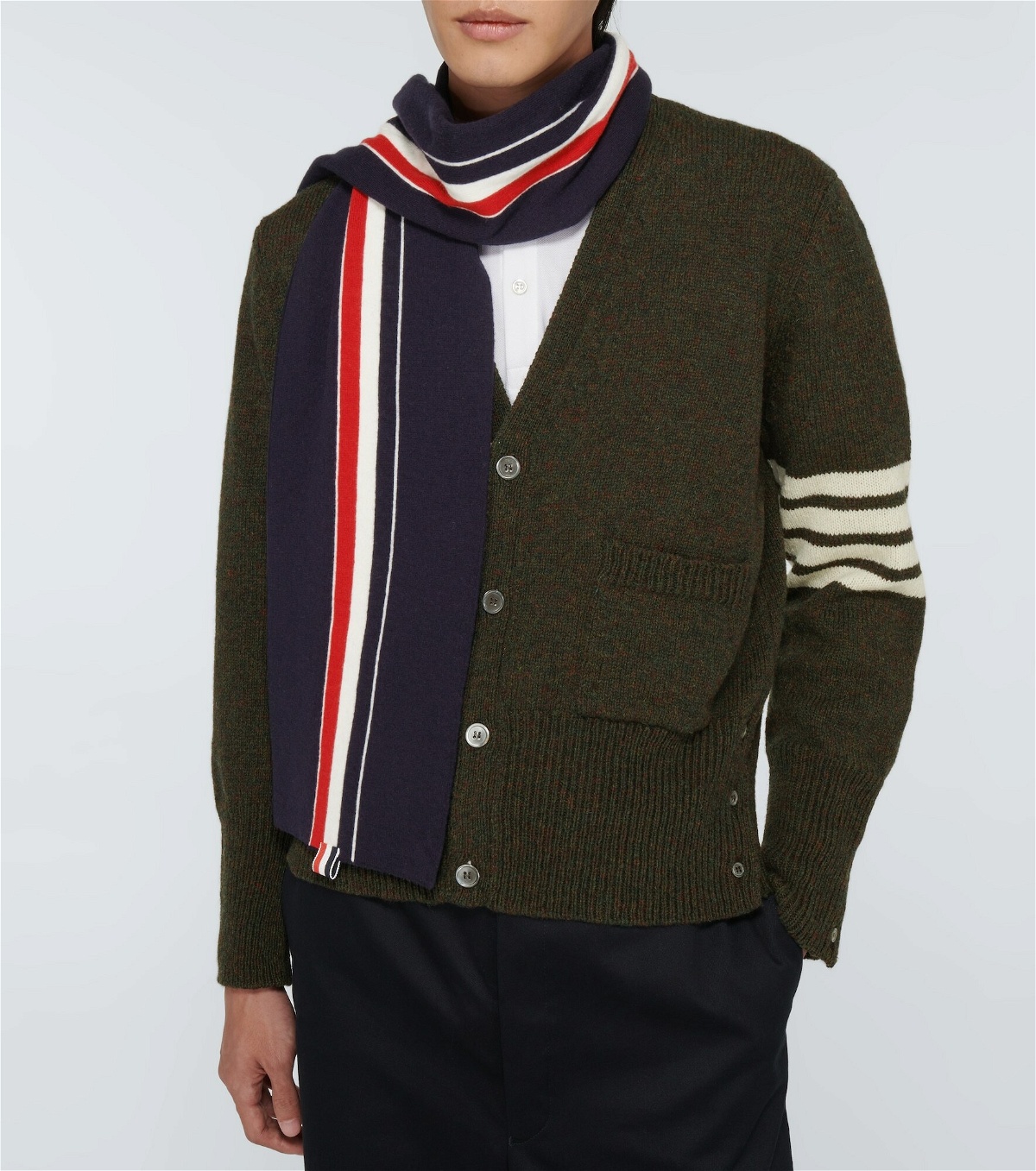 Thom Browne - Jersey stitched wool scarf Thom Browne