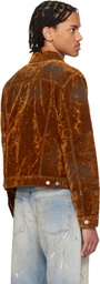 Acne Studios Brown Flocked Denim Jacket
