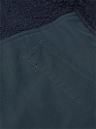 Private White V.C. - Shell-Trimmed Wool-Blend Fleece Jacket - Blue