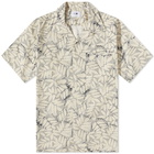 NN07 Men's Julio Leaf Print Vacation Shirt in Ecru