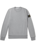 Stone Island - Logo-Appliquéd Loopback Cotton-Jersey Sweatshirt - Gray