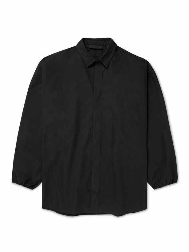 Photo: FEAR OF GOD ESSENTIALS - Logo-Appliquéd Cotton-Blend Shirt - Black