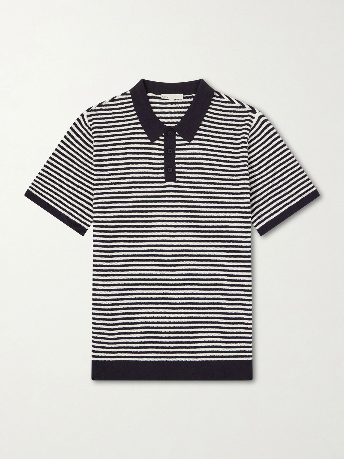 Onia - Striped Textured-Cotton Polo Shirt - Blue