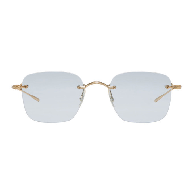 Photo: Oliver Peoples Gold and Blue Finne Sunglasses