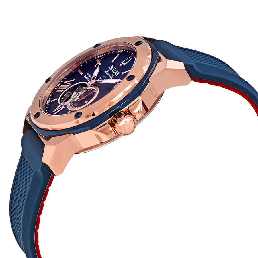 Bulova Marine Star Automatic Blue Dial Mens Watch 98A227 Bulova