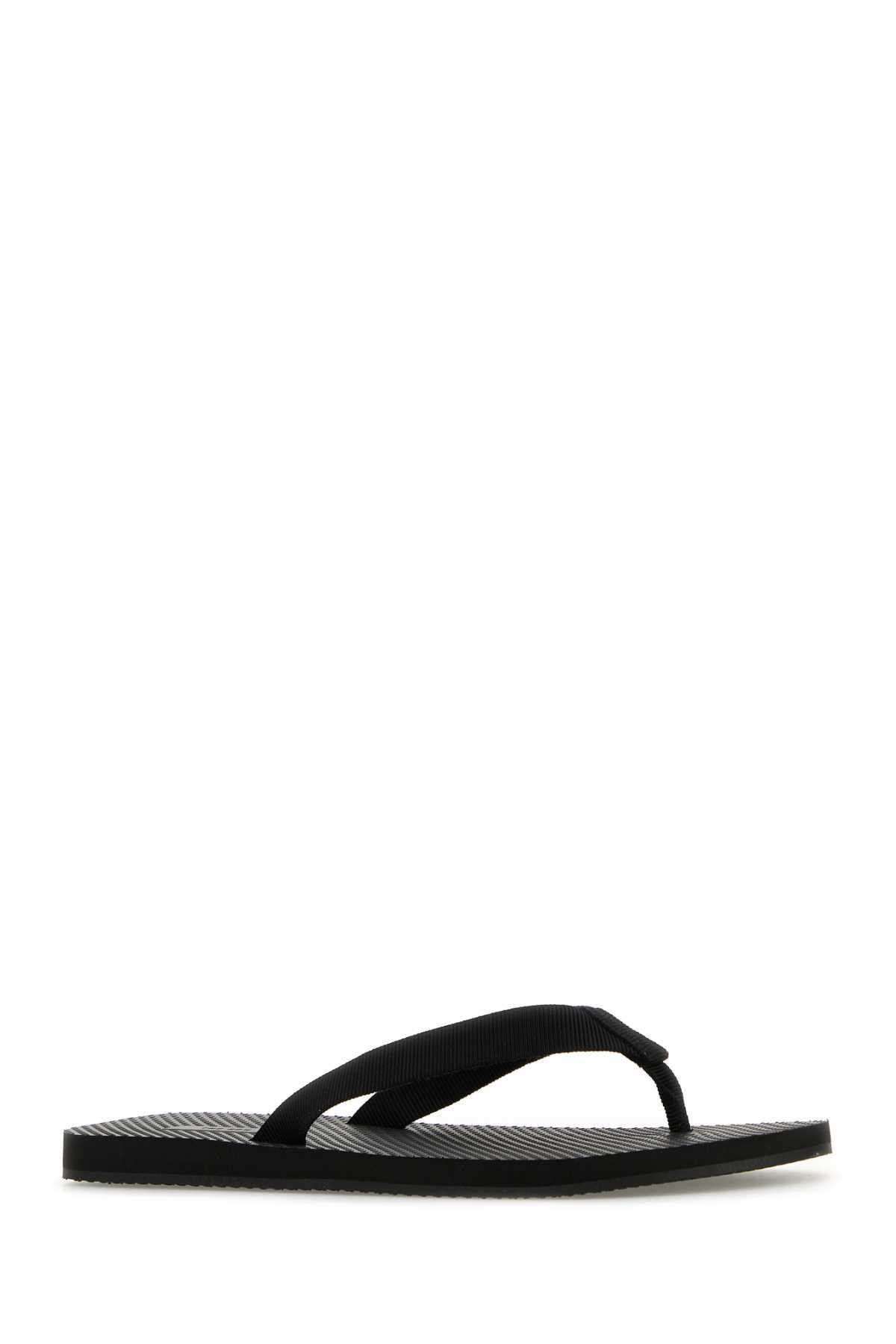 The Row☆ Black fabric Dune thong slippers The Row Black Fabric Dune Thong Slippers The Row