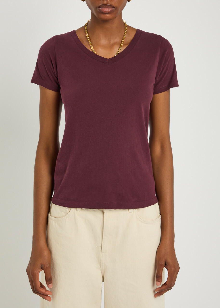 American Vintage Gamipy Cotton T-shirt Burgundy