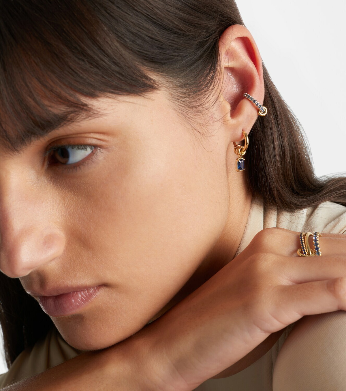 Spinelli Kilcollin Zahra 18kt gold hoop earrings with sapphires