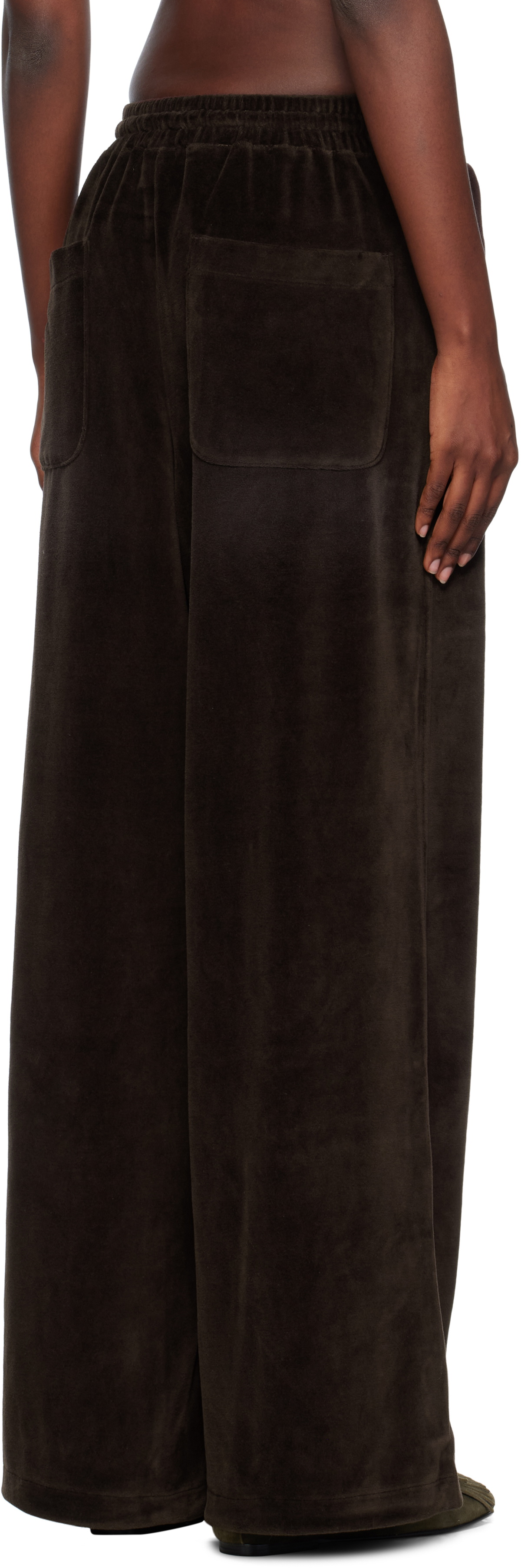 OPEN YY Brown Velour Wide Lounge Pants