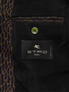 Etro - Metallic Virgin Wool-Blend Twill Tuxedo Jacket - Blue