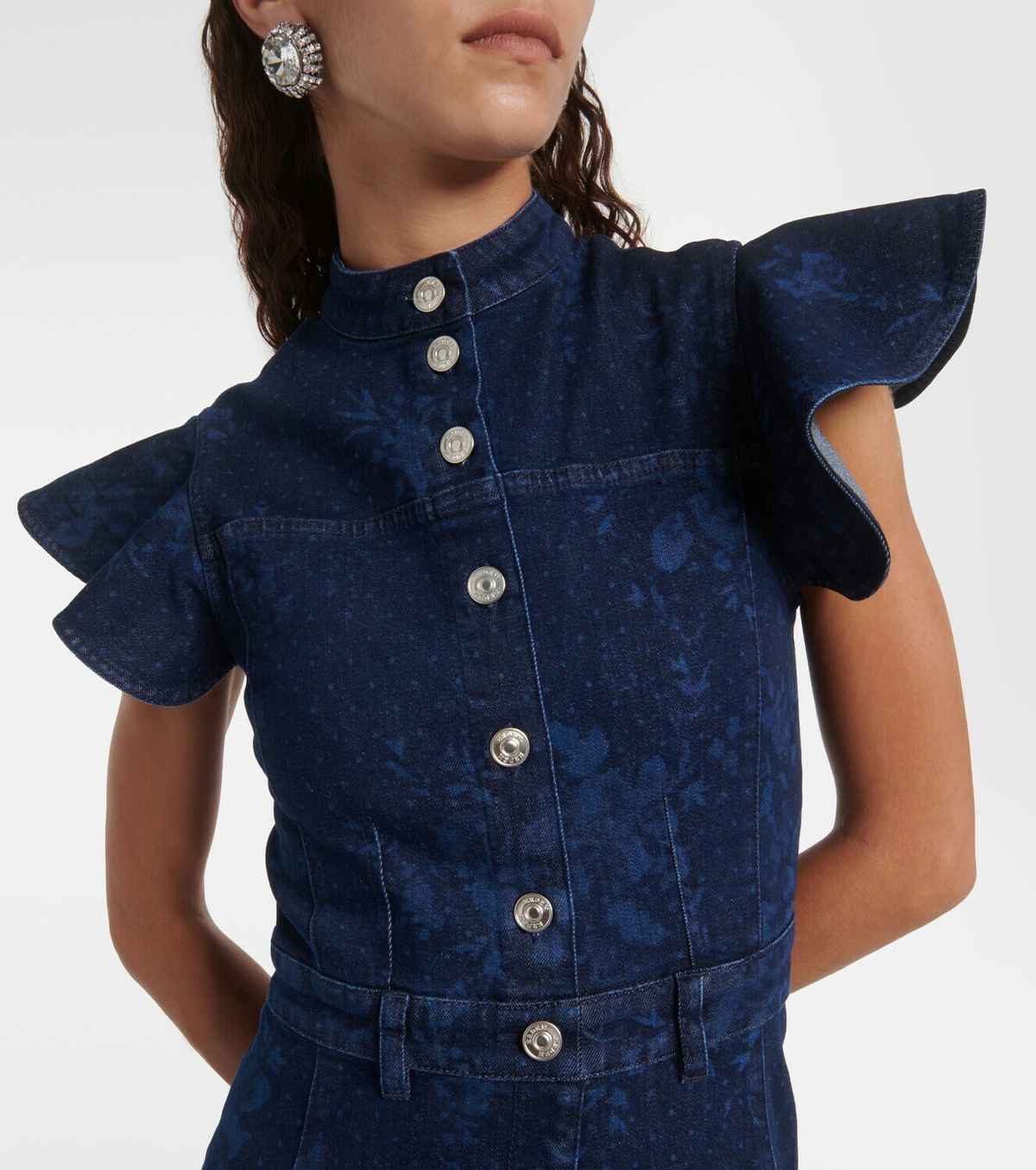 Erdem Printed denim midi dress Erdem