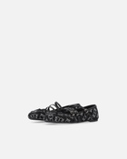 Pinko Monogram Ballet Flats With Rhinestones And Bow At The Toe Limo Black