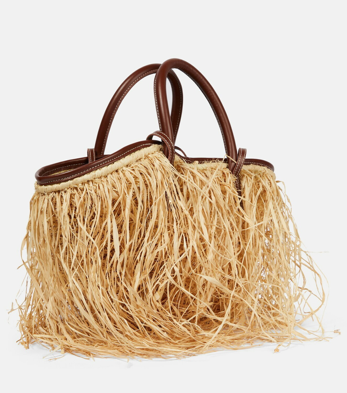 ★JACQUEMUS★ Le Panier Soli Raffia Tote Bag Light Brown 223 Jacquemus Le Panier Soli Tote - Brown | Editorialist