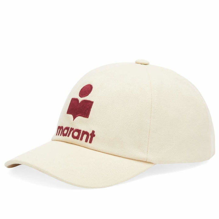 Photo: Isabel Marant Men's Tyron Logo Cap in Ecru/Red