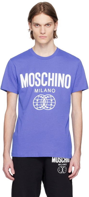 Photo: Moschino Blue Printed T-Shirt